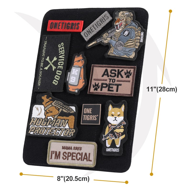 OneTigris Patch Board, Tactical Patches Display Panel Stand Holder Organizer with Loop Surface for Hook & Loop Patch, Morale Patch, Military Patch Collections(No Patches Included) - Black - Image 2